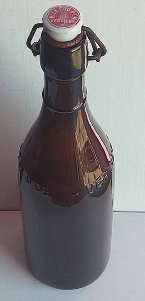 LE COQ D'OR Verviers - Belle ancienne bouteille brasserie, Verzamelen, Biermerken, Gebruikt, Flesje(s), Ophalen of Verzenden
