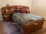 Art deco bed, Huis en Inrichting, Slaapkamer | Bedden, Art deco, Gebruikt, Bruin, 140 cm