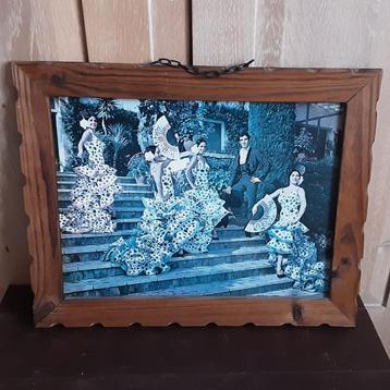 Heel mooie vintage print in volhouden kader 47x37cm beschikbaar voor biedingen