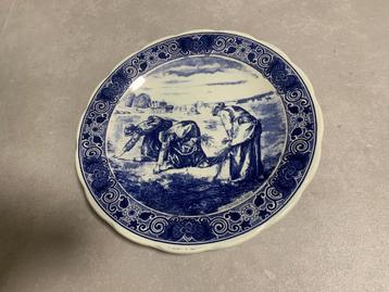 Antiek Origineel Blauw Delfts wandbord diameter 33cm beschikbaar voor biedingen