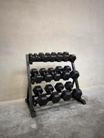 Hex dumbbells 2,5–20 kg + rek | Rubber, Ophalen of Verzenden, Nieuw, Benen, Dumbbell