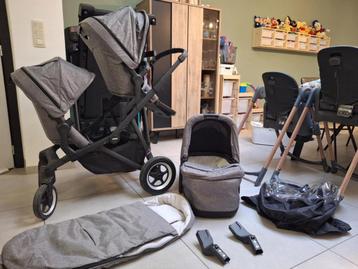 Thule Sleek Duobuggy met adaptors Maxi Cosi, Zo goed als nieuw, Combiwagen, Verstelbare duwstang, Ophalen