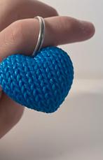 Hartjes sleutelhanger, Ophalen, Kunststof, Blauw, Zo goed als nieuw