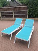 2 chaises longues de haute qualité, Jardin & Terrasse, Chaises longues, Enlèvement, Comme neuf, Plastique, Réglable