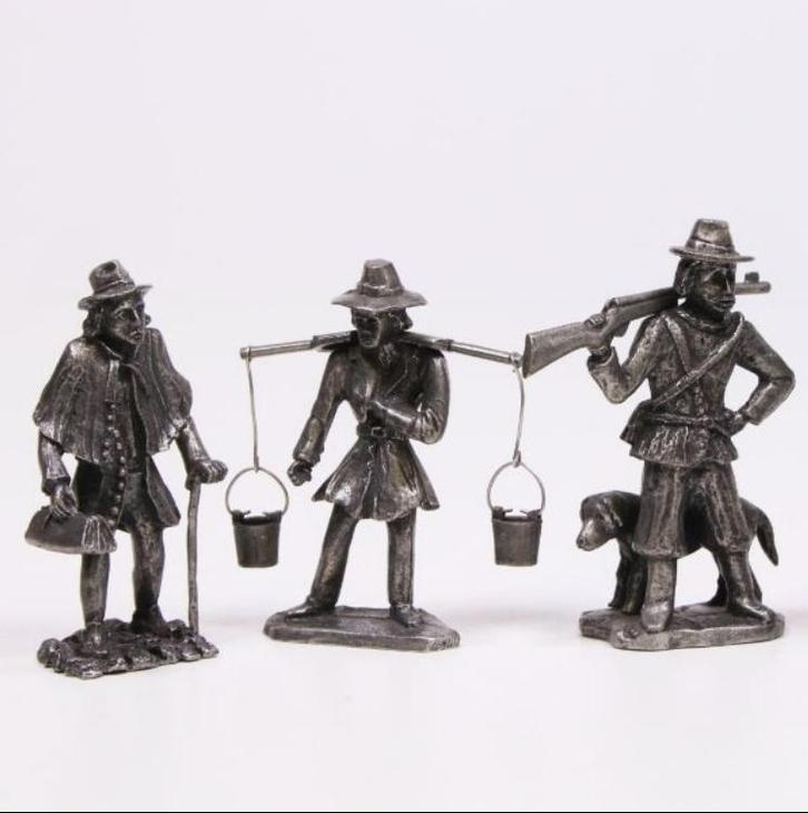 Tinnen figuurtjes – Royal Daalderop KMD – ambachten, Verzamelen, Beelden en Beeldjes, Zo goed als nieuw, Mens, Ophalen of Verzenden