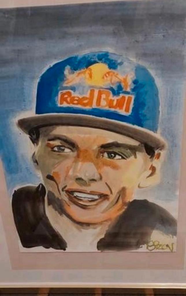 Max Verstappen - aquarel, Antiek en Kunst, Kunst | Schilderijen | Modern, Ophalen of Verzenden
