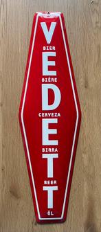 Emaille reclamebord vedett brouwerij moortgat rood, Verzamelen, Ophalen of Verzenden, Zo goed als nieuw, Reclamebord