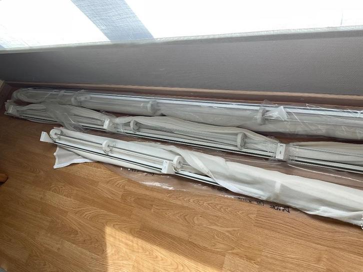 3 vouwgordijnen gordijnen  beige stof, Huis en Inrichting, Stoffering | Gordijnen en Lamellen, Gebruikt, Beige, Ophalen