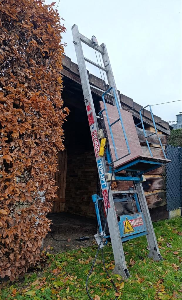 ladderlift DAKLEGGERSLIFT simplex, pannenlift 14,5 m, Doe-het-zelf en Bouw, Bouwliften, Gebruikt, Bouwlift, Ophalen