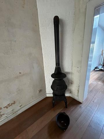 Huis/binnen kachel (zwart) te koop, Multi-brûleur, Enlèvement, Utilisé, Bois