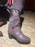 Vintage lederen laarzen met schapenwol (39)-NIEUW, Kleding | Dames, Schoenen, Ophalen of Verzenden, Nieuw, Grijs