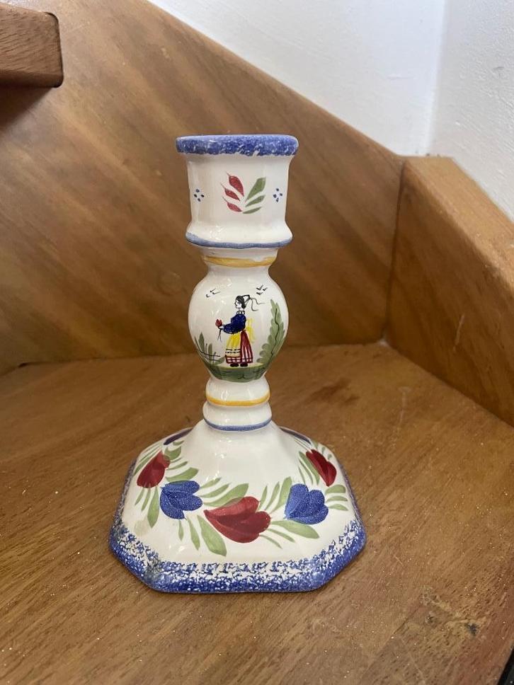 Antiek Henriot Quimper kandelaar, Antiek en Kunst, Antiek | Keramiek en Aardewerk, Ophalen of Verzenden