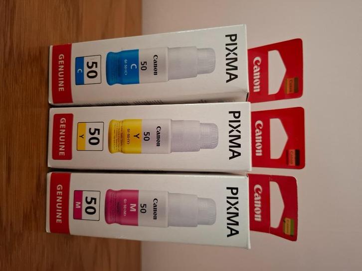 Canon PIXMA inkt 50 M Magenta, 50 Y Yellow, 50 C Cyan 3x 70m, Computers en Software, Printerbenodigdheden, Nieuw, Overige typen