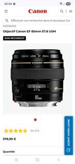 canon ef 85 mm pour portrait, Audio, Tv en Foto, Foto | Lenzen en Objectieven, Ophalen, Nieuw
