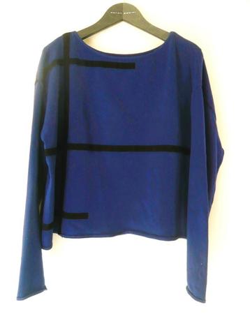 Pull bleu et noir Sarah Pacini comme neuf beschikbaar voor biedingen