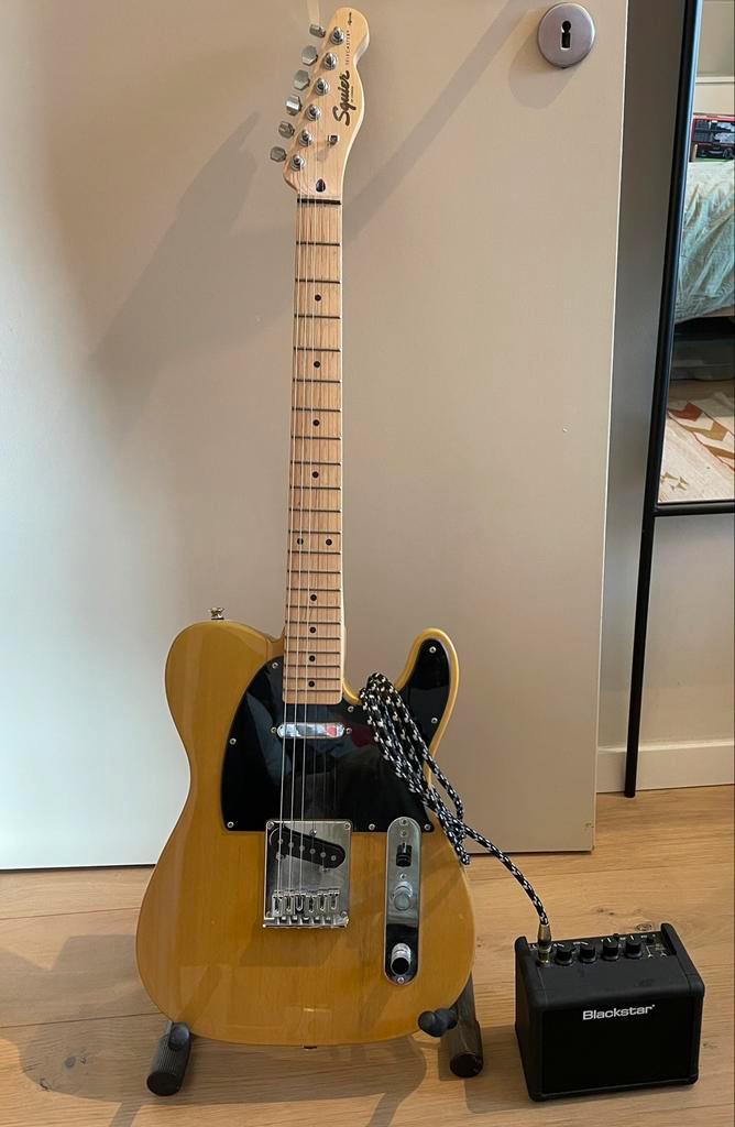 Squier Telecaster elektrische gitaar, Muziek en Instrumenten, Snaarinstrumenten | Gitaren | Elektrisch, Zo goed als nieuw, Solid body