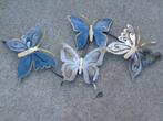 4 vlinders tijdens de vlucht, fronton, wanddecoratie nieuw, Tuin en Terras, Tuinwanddecoratie, Nieuw, Ophalen of Verzenden