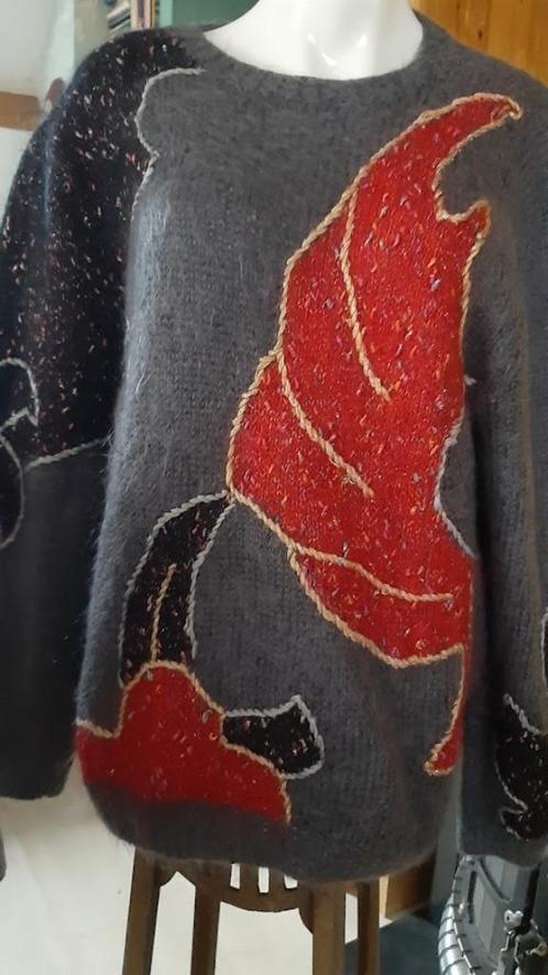 Mooie gebreide trui nieuw mohair grijs Large, Kleding | Dames, Truien en Vesten, Nieuw, Maat 42/44 (L), Grijs, Ophalen of Verzenden