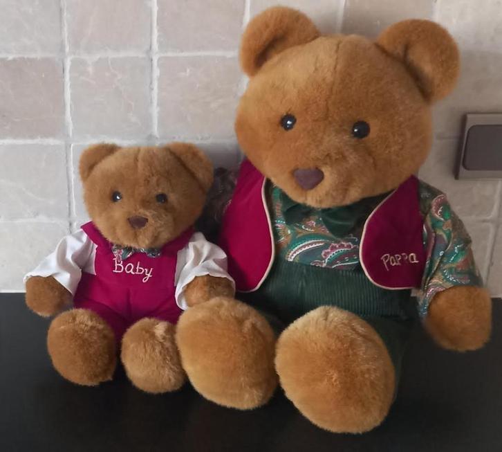 Knuffel Papa beer + baby beer, Kinderen en Baby's, Speelgoed | Knuffels en Pluche, Gebruikt, Beer, Ophalen of Verzenden