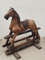Prachtig oud brocante handgeschilderd houten schommelpaard, Antiek en Kunst, Ophalen of Verzenden