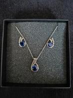 Nieuwe halsketting met bijpassende oorbellen van Nona, Handtassen en Accessoires, Met kristal, Nieuw, Ophalen of Verzenden, Zilver