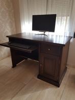 Rustiek houten bureau met uitschuifbaar tablet voor klavier, Huis en Inrichting, Ophalen, Zo goed als nieuw, Bureau