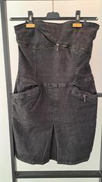 Zwart jeans kleed, Ophalen, Zwart, Maat 42/44 (L), Zo goed als nieuw