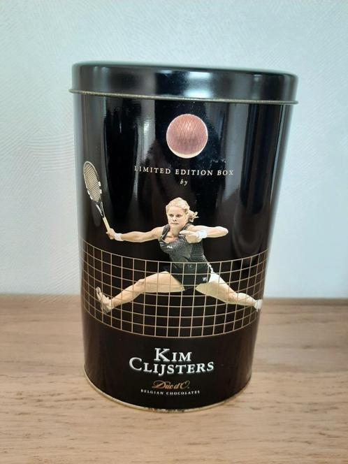 blikken doos chocolatier Duc d'O , Kim Clijsters,vintage, Sport en Fitness, Tennis, Zo goed als nieuw, Overige typen, Ophalen of Verzenden