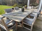 Terras tafel en stoelen, Ophalen, Gebruikt, 6 zitplaatsen, Teakhout