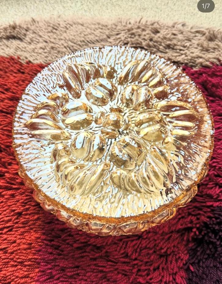 Vintage wandlamp of plafonniere, Huis en Inrichting, Lampen | Plafondlampen, Glas, Ophalen of Verzenden