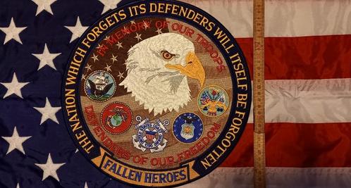 Grote US Military backpatch en USA vlag, Verzamelen, Militaria | Algemeen, Overige soorten, Embleem of Badge, Ophalen of Verzenden