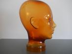 Vintage glazen transparante mannequin/koptelefoon hoofden, Ophalen of Verzenden