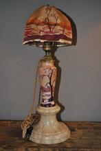 Art Nouveau opaline glazen bureaulamp gesigneerd GAUTHIER, Antiek en Kunst, Ophalen of Verzenden