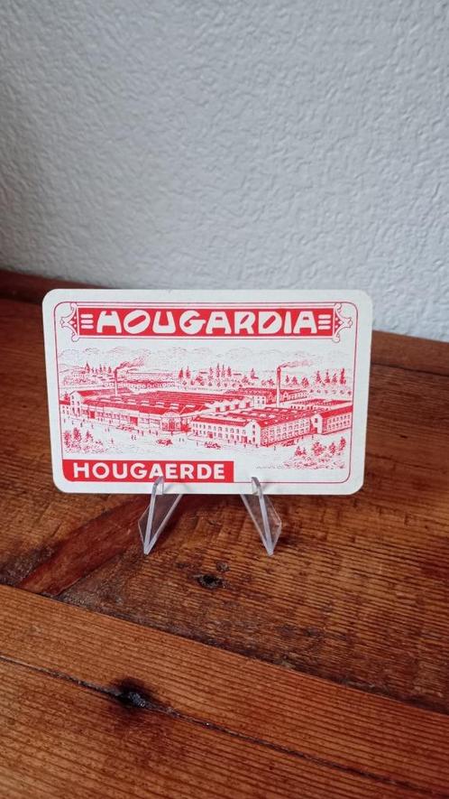 Brasserie bière ancienne carte à jouer Hougardia, Collections, Marques de bière, Utilisé, Panneau, Plaque ou Plaquette publicitaire