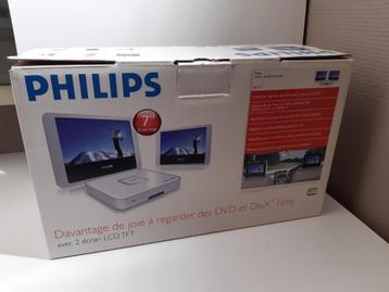  2 Philips 7" schermen+dvd-speler (voor in de auto)