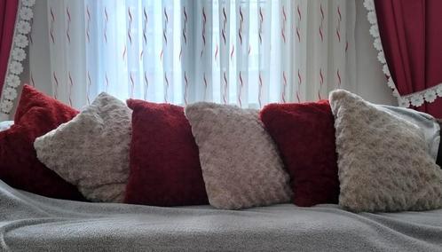 Kussens met vulling en ritssluiting, Huis en Inrichting, Woonaccessoires | Kussens, Gebruikt, Beige, Vierkant, Ophalen