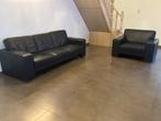 Lederen 3 zit + 1,5 zit, Huis en Inrichting, Ophalen, Gebruikt, Leer, Modern, strak