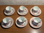 6 espresso kopjes met schoteltjes in porcelein, Antiek en Kunst, Ophalen