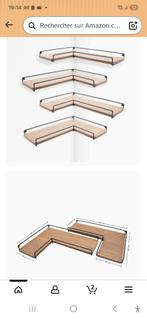 4 Étagères d’angle murales – bois & métal – NEUVES, Maison & Meubles, Enlèvement, Neuf