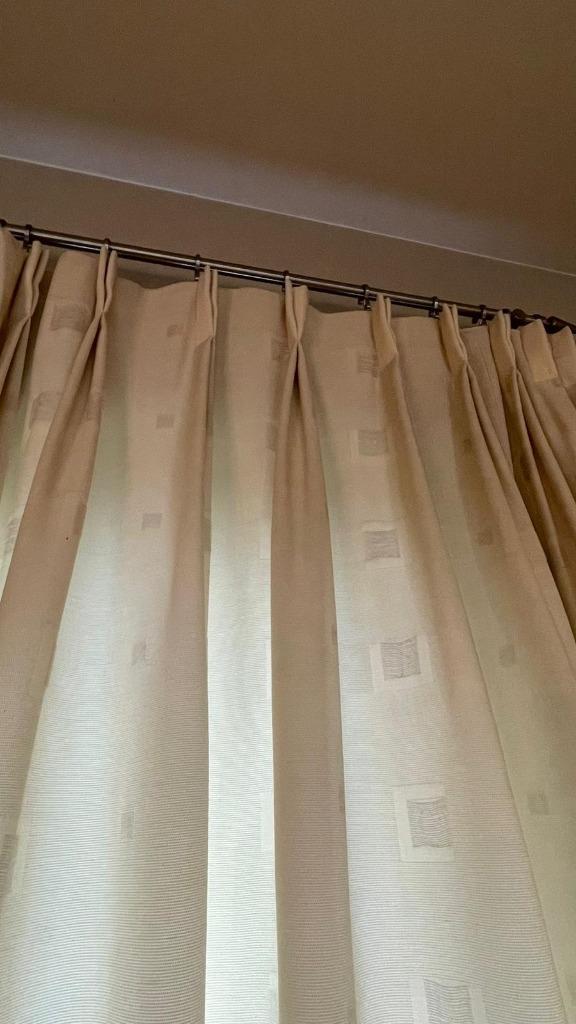 Gordijnen, Huis en Inrichting, Stoffering | Gordijnen en Lamellen, Gebruikt, 150 tot 200 cm, 100 tot 150 cm, Crème, Ophalen