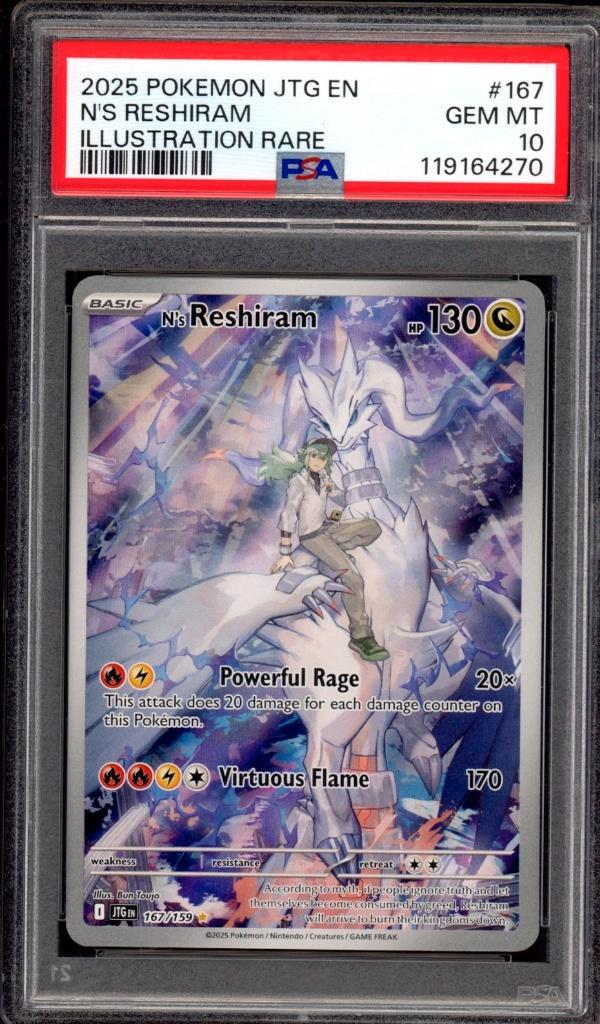 N's Reshiram [IR] PSA 10 - 167/159 - Voyagez ensemble 2024, Hobby & Loisirs créatifs, Jeux de cartes à collectionner | Pokémon