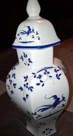 keramieken dekselvaas blauw-wit, Ophalen of Verzenden
