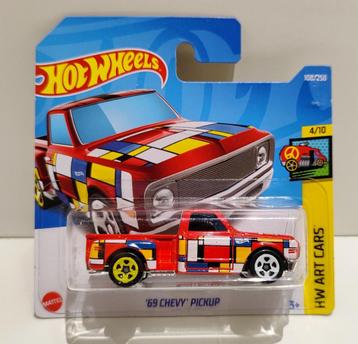 Hot Wheels ´69 Chevy Pickup Rood HW Art Cars (2022) beschikbaar voor biedingen