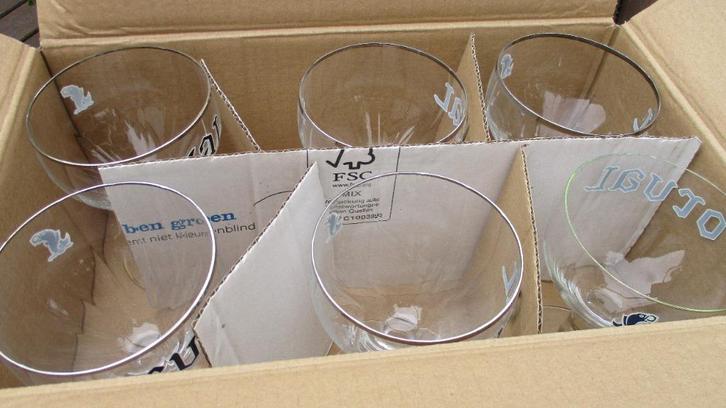 6 Orval glazen, Verzamelen, Glas en Drinkglazen, Nieuw, Bierglas, Ophalen