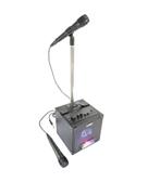 Karaoke set met led verlichting 2 microfoons en standaard, Ensemble complet, Enlèvement ou Envoi, Neuf