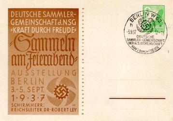 DEUTSCHES REICH:1937: Postkarte: @§ Sammeln am Feierabend §@ beschikbaar voor biedingen