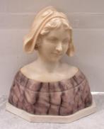 antieke art nouveau albasten buste jong meisje, Antiek en Kunst, Ophalen