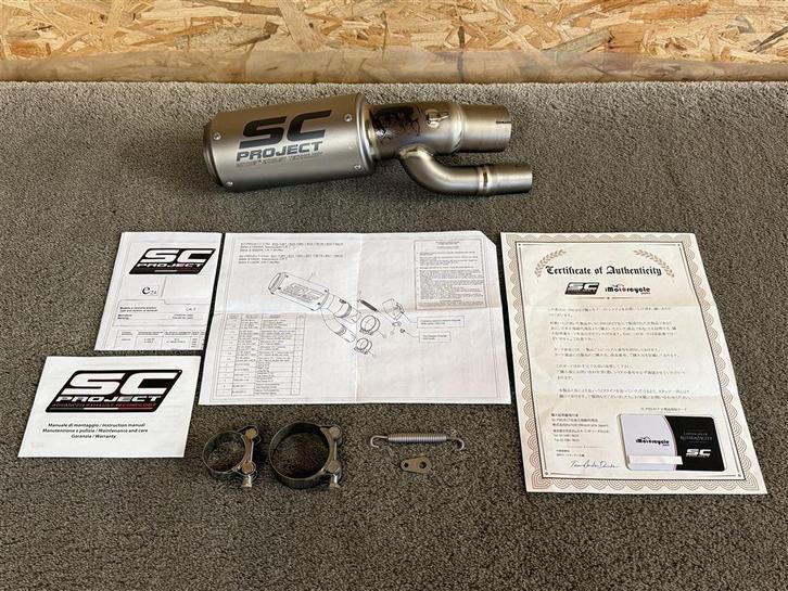 SC Project CR-T uitlaat demper BMW S1000RR 17-18 + rooster, Motoren, Onderdelen | BMW, Gebruikt, Ophalen of Verzenden
