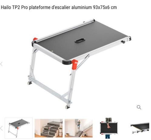 Hailo TP2 Pro aluminium trapplatform 93x75x6 cm, Doe-het-zelf en Bouw, Ladders en Trappen, Nieuw, Trap, Minder dan 2 meter, Opvouwbaar of Inschuifbaar
