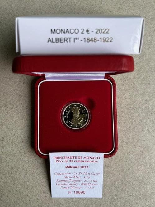 Monaco 2 euro 2022 - Albert I, Timbres & Monnaies, Monnaies | Europe | Monnaies euro, Série, 2 euros, Monaco, Enlèvement ou Envoi